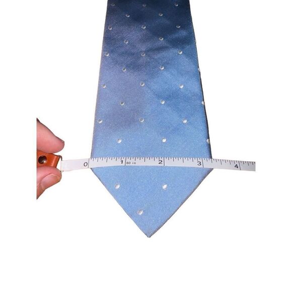 Breuer Blue & White Polkadot 100% Silk Handmade in Italy Neck Tie - Picture 3 of 7